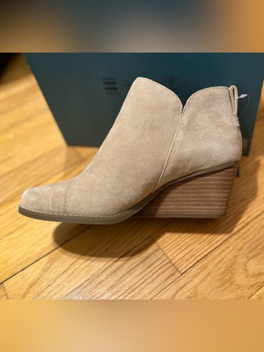TOMS Goldie Wedge Booties-New in box!
